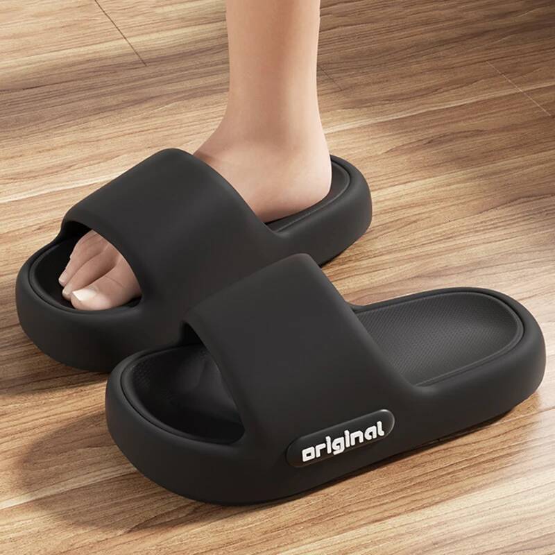 Thick Bottom Cloud Slippers Women Fashion Letter Print Platform Sandals Woman 2025 Comfortable Soft Sole Beach Pillow Slides ddmymonkey