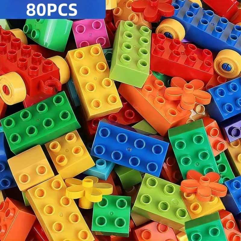 80PCS creative building blocks set of colorful classic basic silver brick DIY toys for baby Christmas gifts C250916