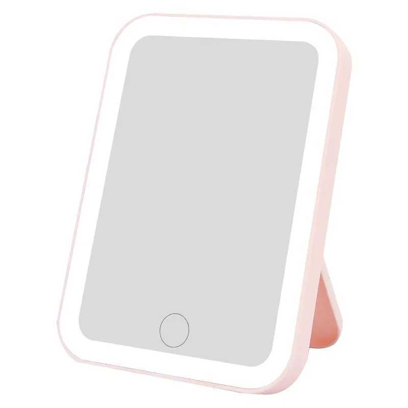 3 Colors LED Vanity Mirror with Touch Screen USB Rechargeable Dimming Makeup Mirror Portable C250916