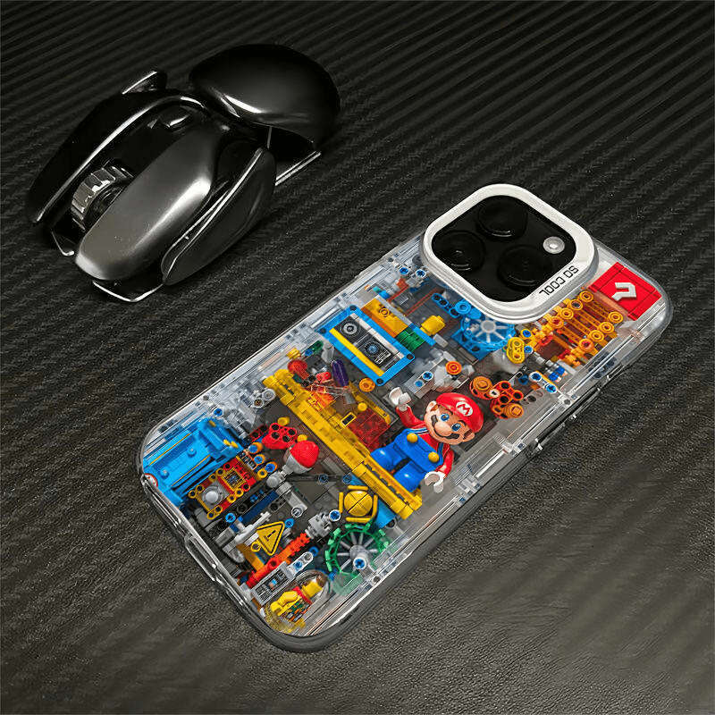 Mechanical Mario Compatible With Apple 17 Phone Iphone 16/13 Silver Case 15/14 Plus Trendy 12 Shockproof
