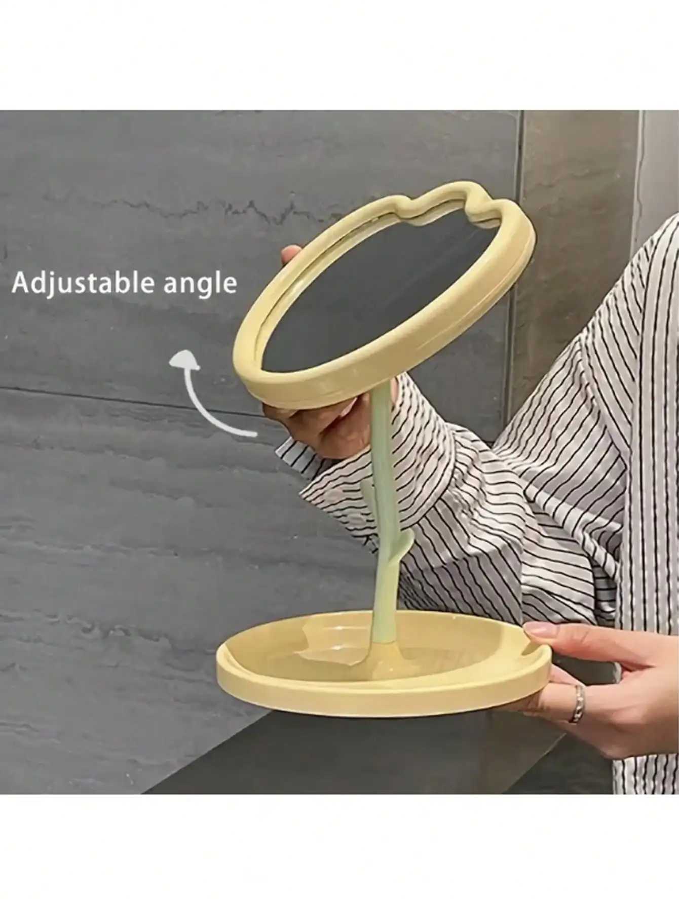 Tulip Makeup Organizer with Mirror Vanity Desk Set with Storage Base for Jewelry Lipsticks Room Decor Gift for Girl C250916