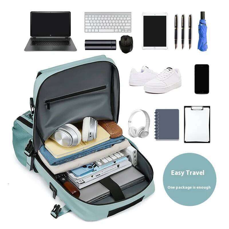 Large Boardable USB Charging Waterproof Outdoor Travel Backpack independent shoe compartment