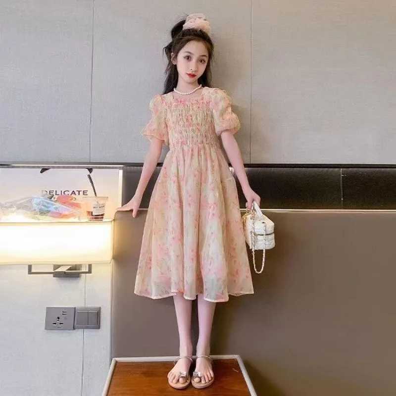 Kids Summer Dress Floral Pattern Girl Party Dress Chinese Style Kids Dress Summer Clothes Girl 6 8 10 12 14 Years Old C250916