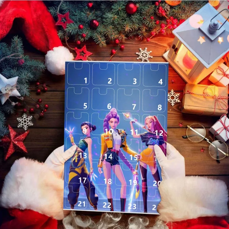Kpop Demon Hunters Christmas Countdown Blind Box Witch Hunt Calendar Blind Box Backpack Car Keychain Acrylic Pendant
