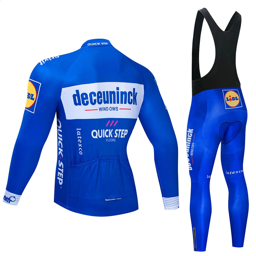 2025 Quick Step Cycling Jersey Set Team Long Sleeve Cycling Clothing Sports breathable Men Road Bike Suit MTB Pants Wear Autumn 250915