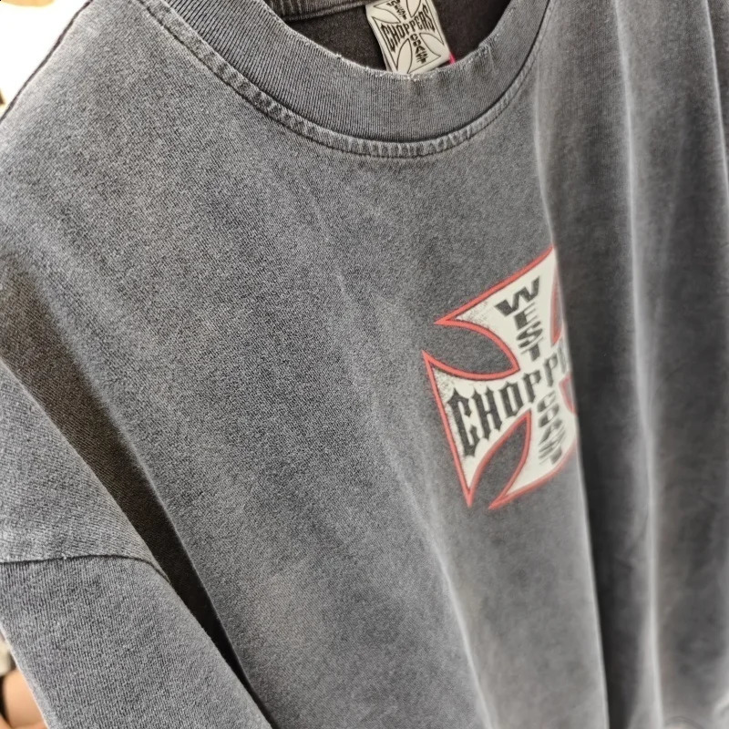 Casual West Choppers TShirt Trendy Streetwear Breathable Fabric Loose Fit Daily Outfit250915