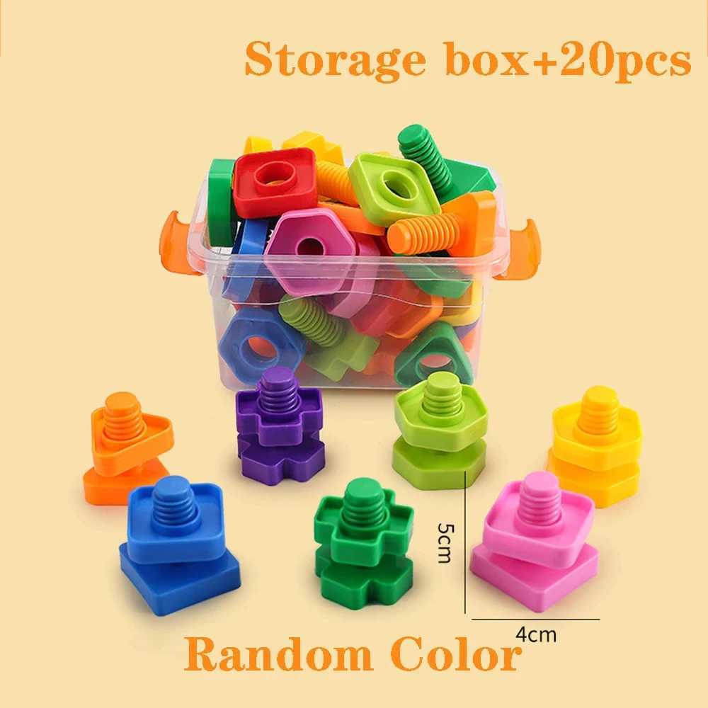 1020pcs Set Screwing Building Blocks Creative Mosaic Puzzle Toys for Children Plastic Insert Nut Shape Boys Educational Toy C250916