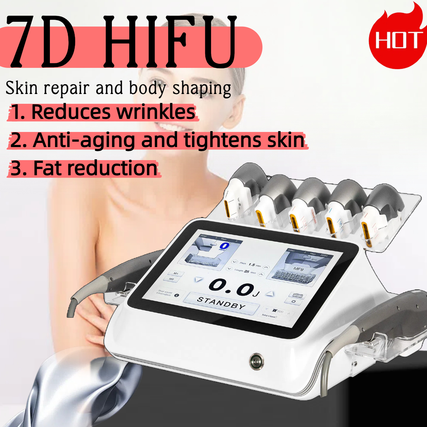 Popular 7D Machine Face Body Ultramage Skin Tightening Wrinkle Remover Mchines Portable Type 7D HIFU Body Sculpting Slimming Machine