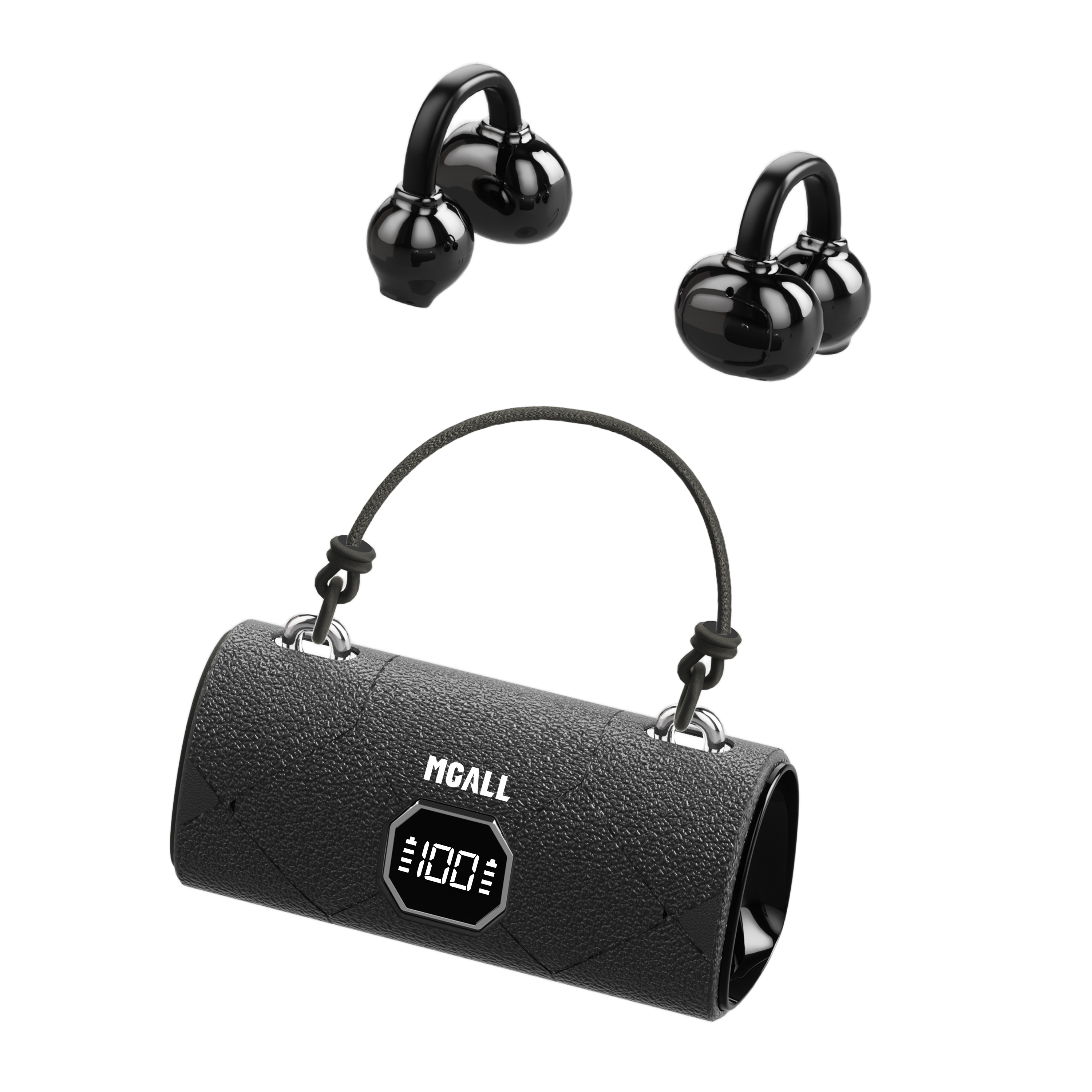 MGALL Bluetooth Earphones Stylish Luxury Handbag Design Featuring Butterfly-Shaped Earrings Wireless Bluetooth Clip-On Headset X22 HD Call Earbuds