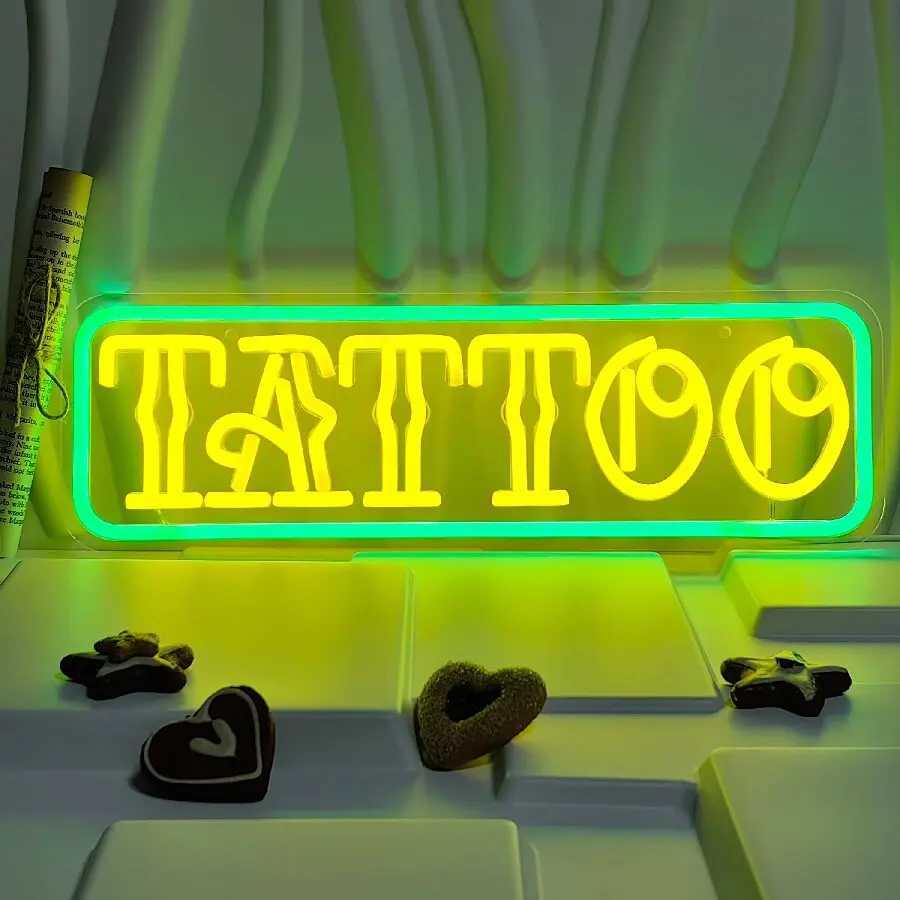 Tattoo Neon Sign For Spa Beauty Room Nail Brows Lashed Salon Studio LED Wall Art Decor For Business Stores Barber Shops Y250916