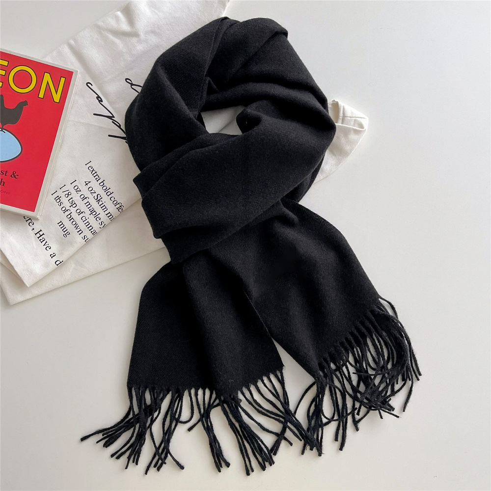 K1921 Korean Style Winter Scarf - Extra Long Plush Warm Neck Wrap, Lightweight Yet Cozy, Perfect Cold Weather Accessory