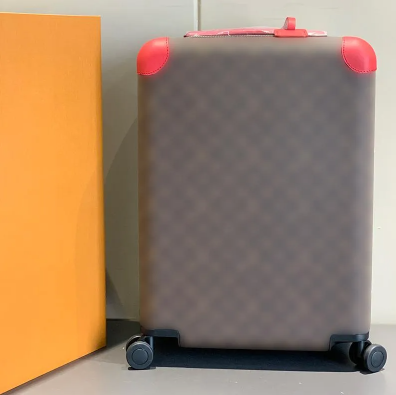 Designer luxury luggage genuine leather suitcase travel luggage handcart box large capacity wheeled boarding case carry on box 20inch