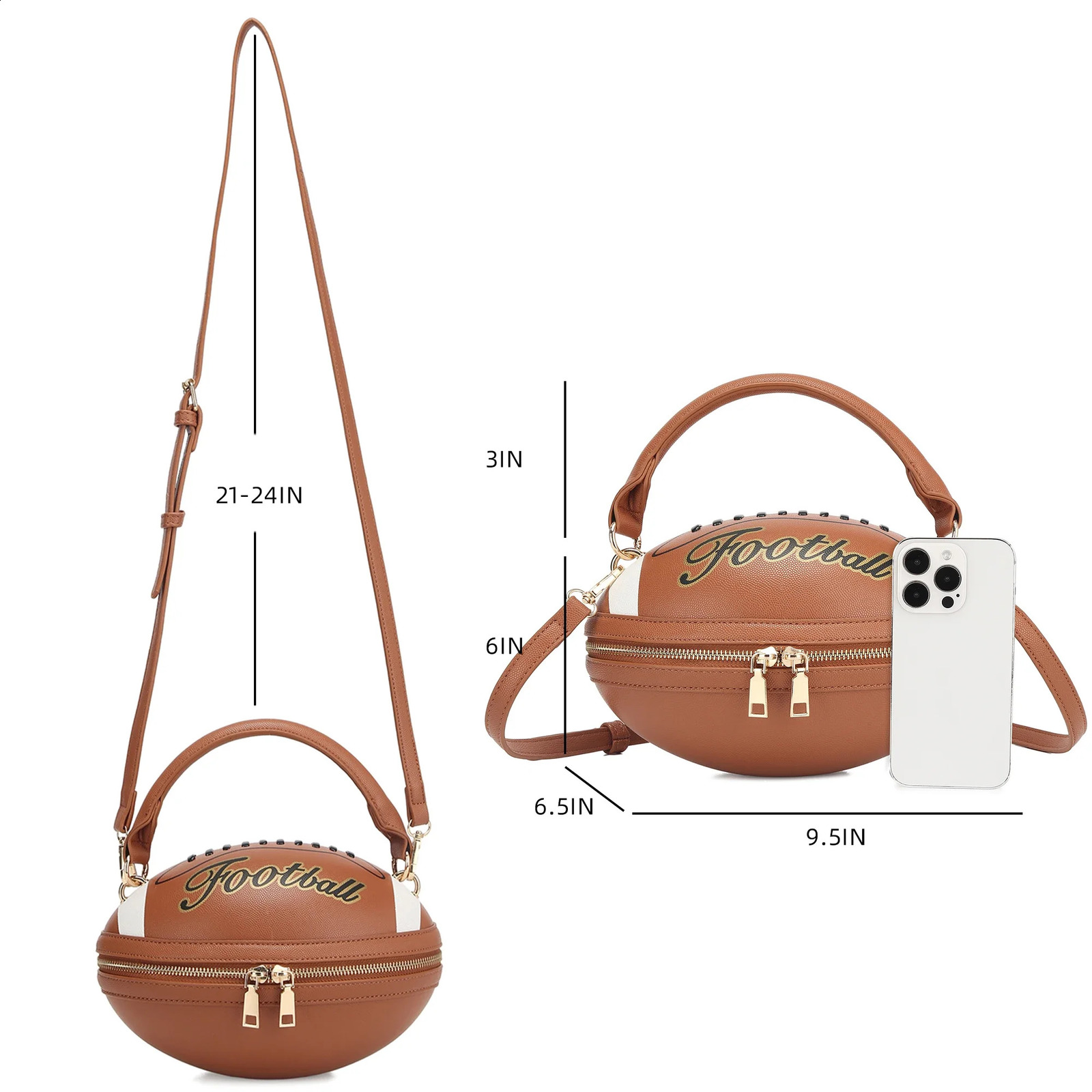 Fashion American Football Style Crossbody Bag for Women Girls Shoulder Bags Rugby Purses Ball Novelty Handbags 250916