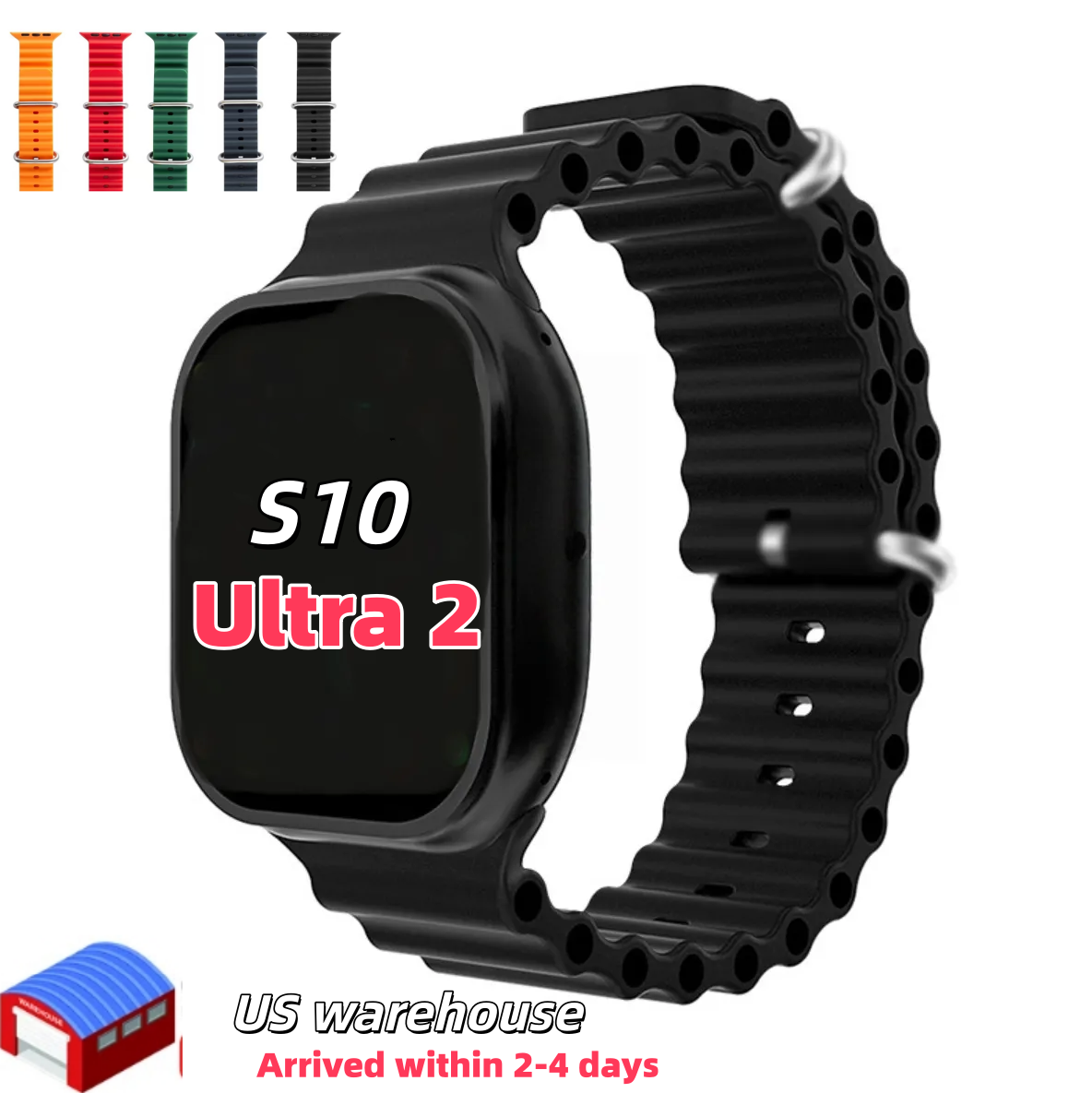 US Warehouse Smart Watch ULTRA 2 49mm Strap Series 10 Android Men's and Women's Watches Bluetooth Call Strap Wireless Charging Fitness Tracker Android