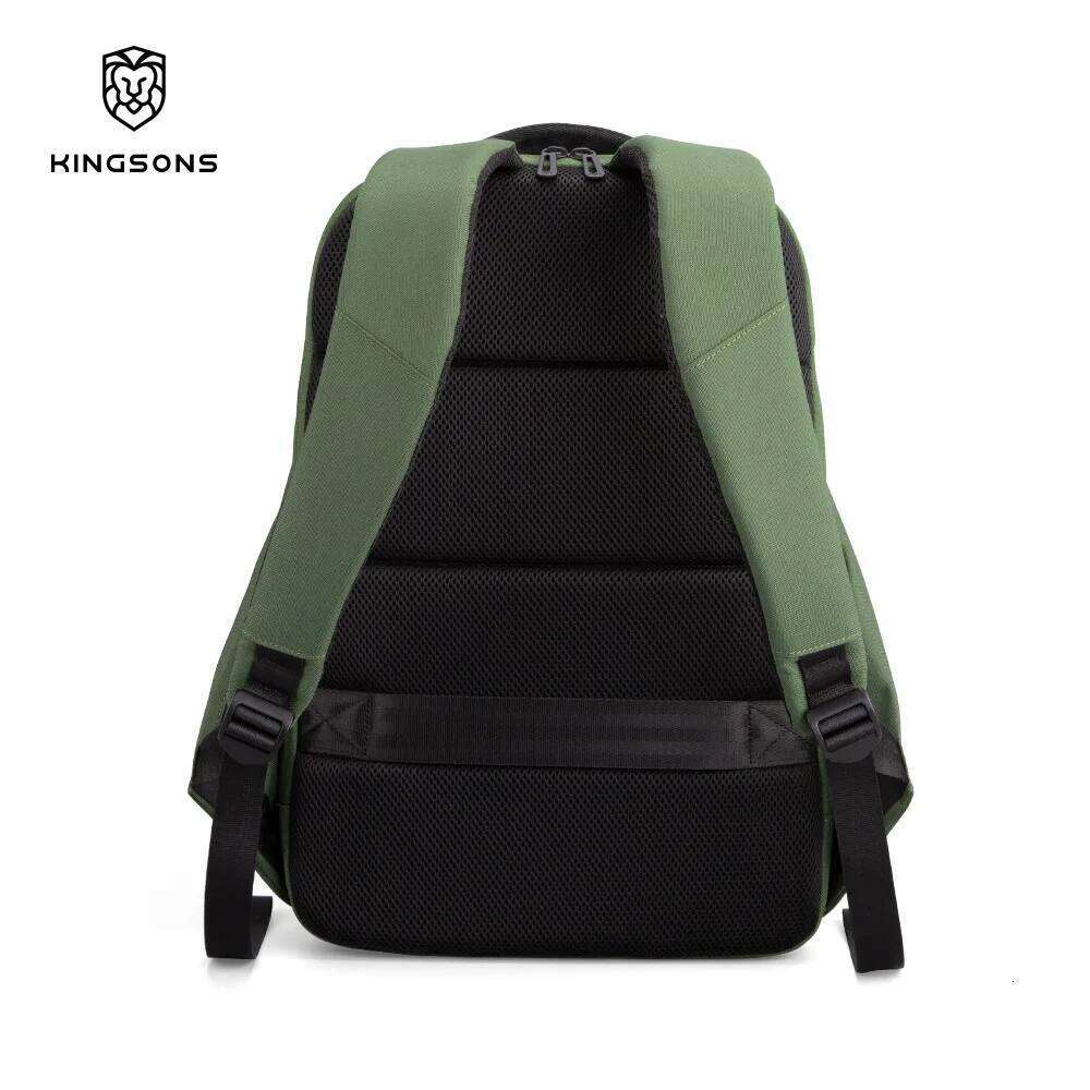 Kingsons 2025 New Recycled Poly For Men Women 15.6 inch Laptop Waterproof Travel Backpack With USB-A Charging Port