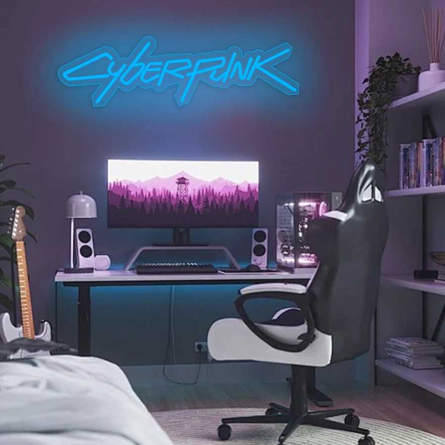 Game Cyberpunk Edge Runner Neon Sign for Game Zone DecorLed Lights for Man Cave Gaming Room Internet Bar or Bedroom Decor Y250916