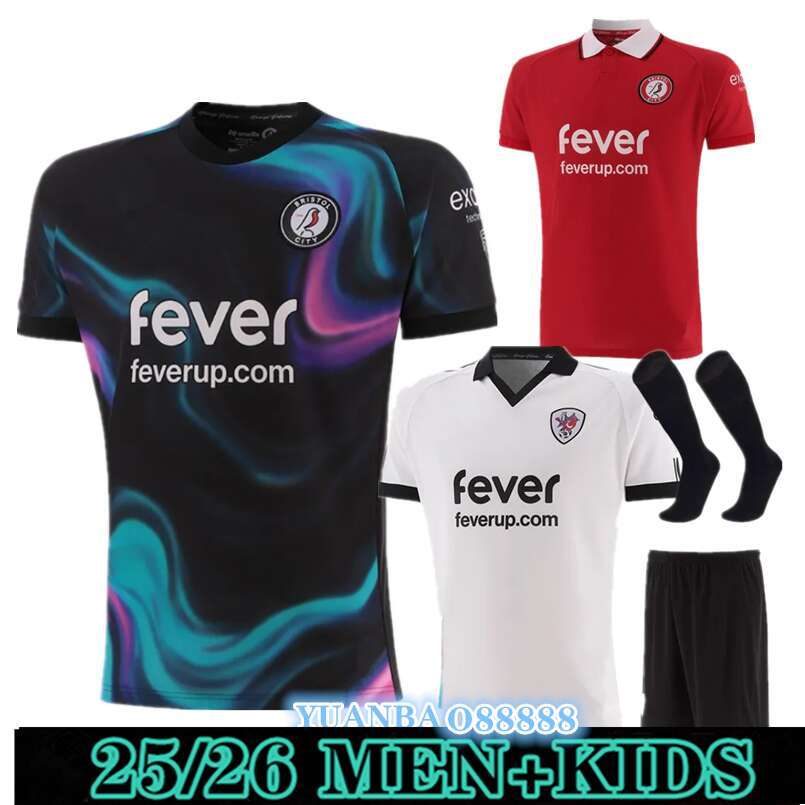 25 26 BrIsToL soccer jerseys WELLS ARMSTRONG 2025 2026 The Robins Football ShirtsMEHMETI MAYULU KNIGHT TWINE TANNER MCNALLY CORNICK Men Uniforms Kids