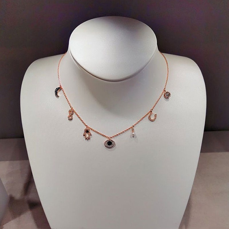 Tarnish Free Evil Gold Blue Eye Love Heart Pendant Necklace Charm 18K Gold Filled Stainless Steel Designer Jewelry Necklaces for Woman Fashion Fine Jewellry