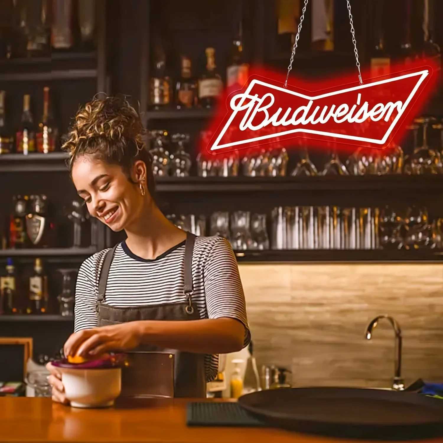 budweiser beer bar Neon Signs Bar Neon Beer Light Sign for Wall Decor for Man Cave Bedroom Shop Beer Club Pub Bistro Y250916