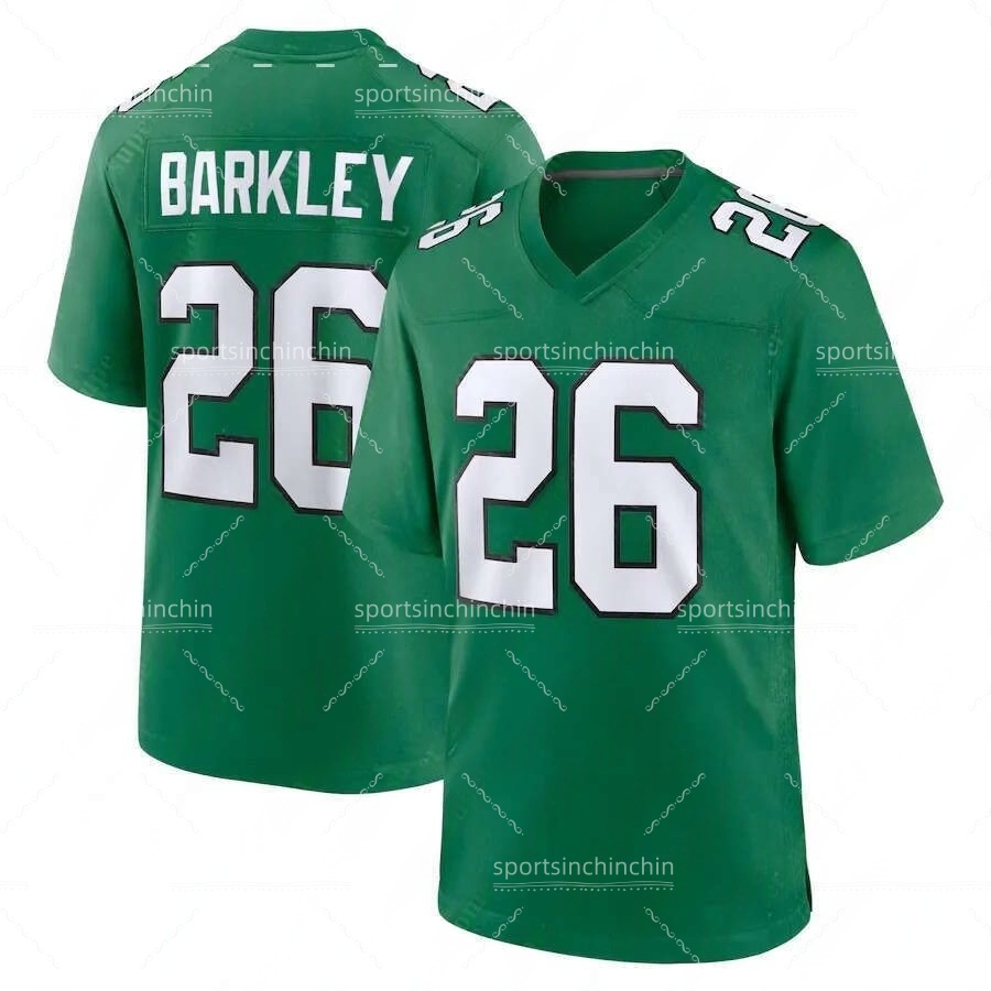 2025 Super Bowl LIX Football Jersey 26 Saquon Barkley 11 Brown 1 Jalen Hurts 6 DeVonta Smith 33 Cooper DeJean 88 Goedert 55 Brandon Graham 98 Carter 6