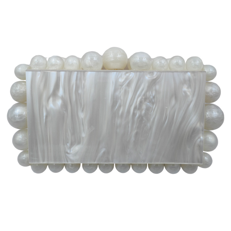 Chic Womens Marbled Design Acrylic Clutch with Glittery Detail Perfect Party Accessory