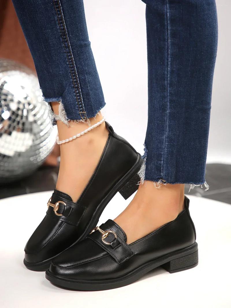 Dress Shoes Women's Flat LoafersRetro Round Head Small Leather Soft Sole Foreign Trade Large Size Trend Zapatos Baratos Liquidaci...