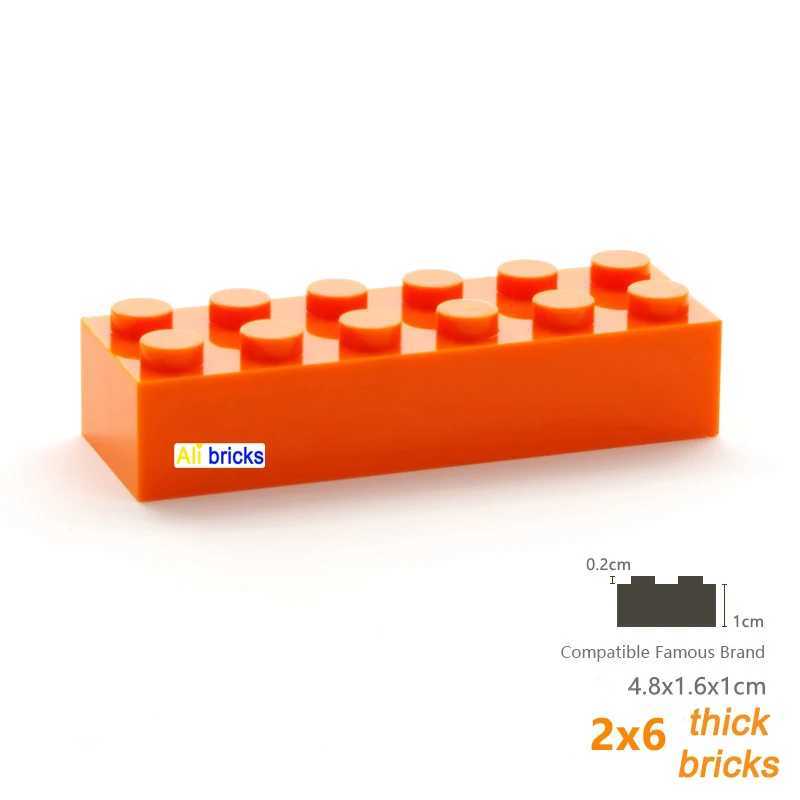 40pcs Bulk Building Blocks Thick Figures Bricks 2x6 Dots Educational Creative Size Compatible With 2456 Plastic Toy for Children C250916
