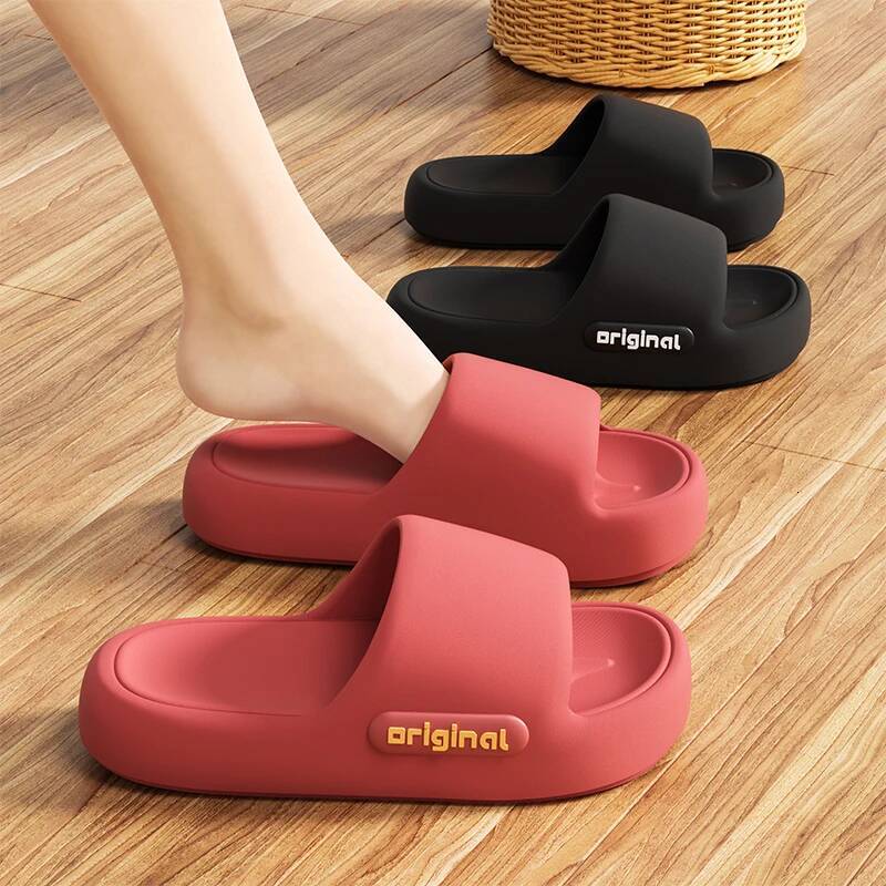 Thick Bottom Cloud Slippers Women Fashion Letter Print Platform Sandals Woman 2025 Comfortable Soft Sole Beach Pillow Slides ddmymonkey