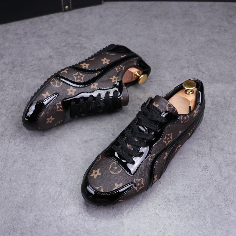 Designer Shoes 2025 New Style Casual Shoes Driving Light Printed Men's Shoes Patent Leather flat Retro Leather shoes Free shipping
