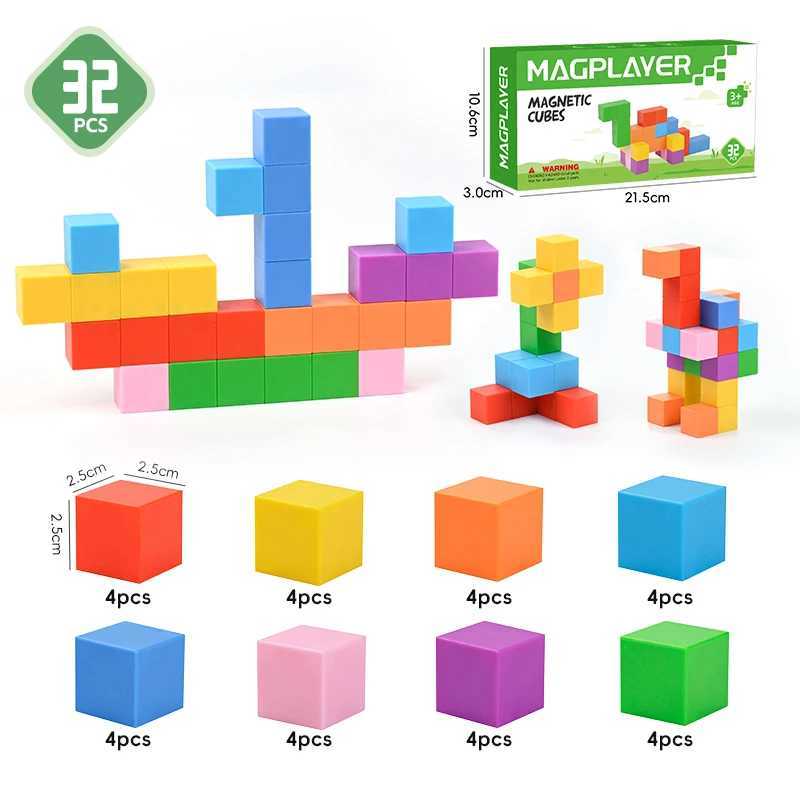 25cm Magnet Building Blocks Educational Toys Plastic Puzzle DIY 3D Magnetic Cubes Christmas Gifts for Toddler Kids C250916