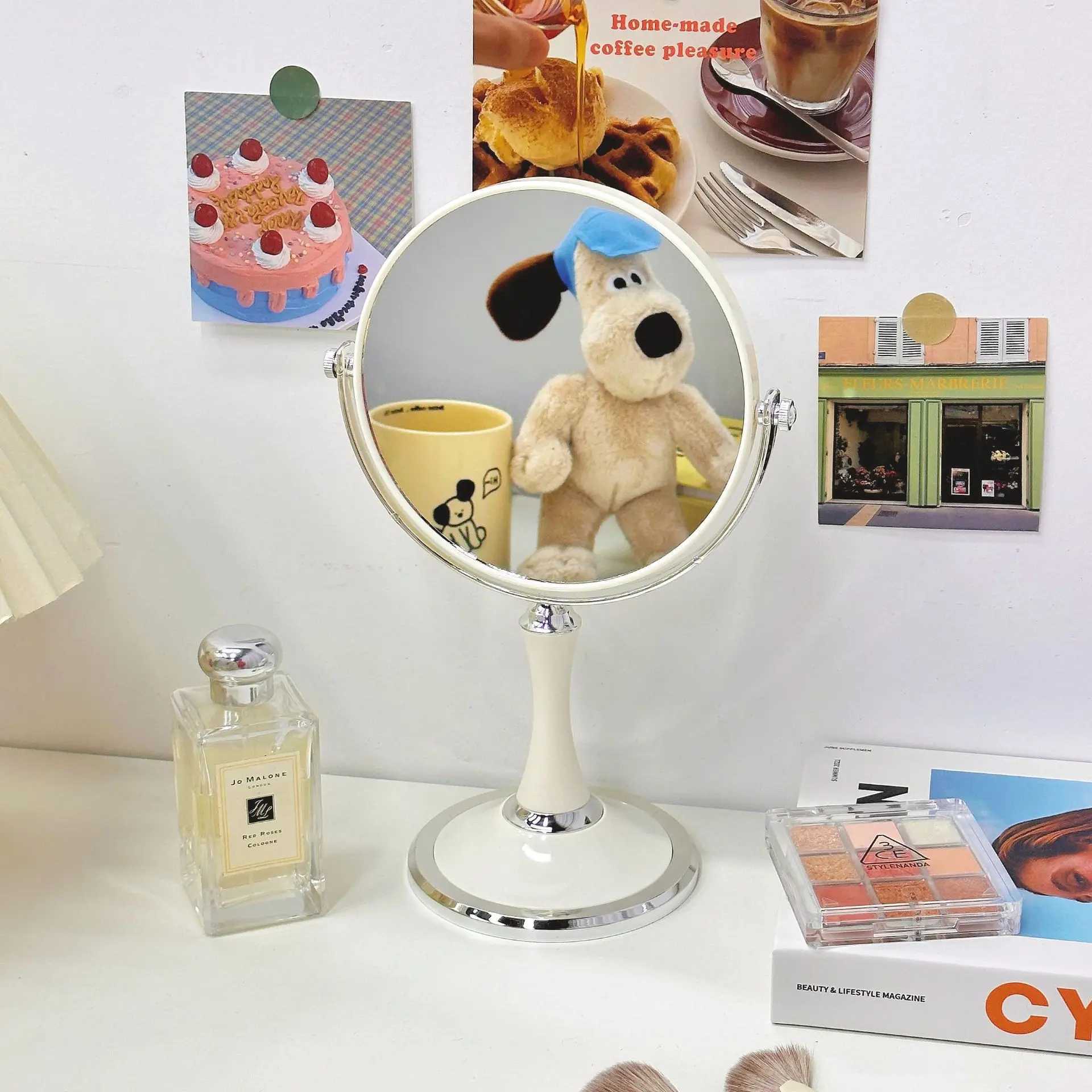 European 360 Degree Rotating Vanity Mirror Princess Mirror Desktop 3x Magnifying Desktop DoubleSided Vanity Mirror C250916