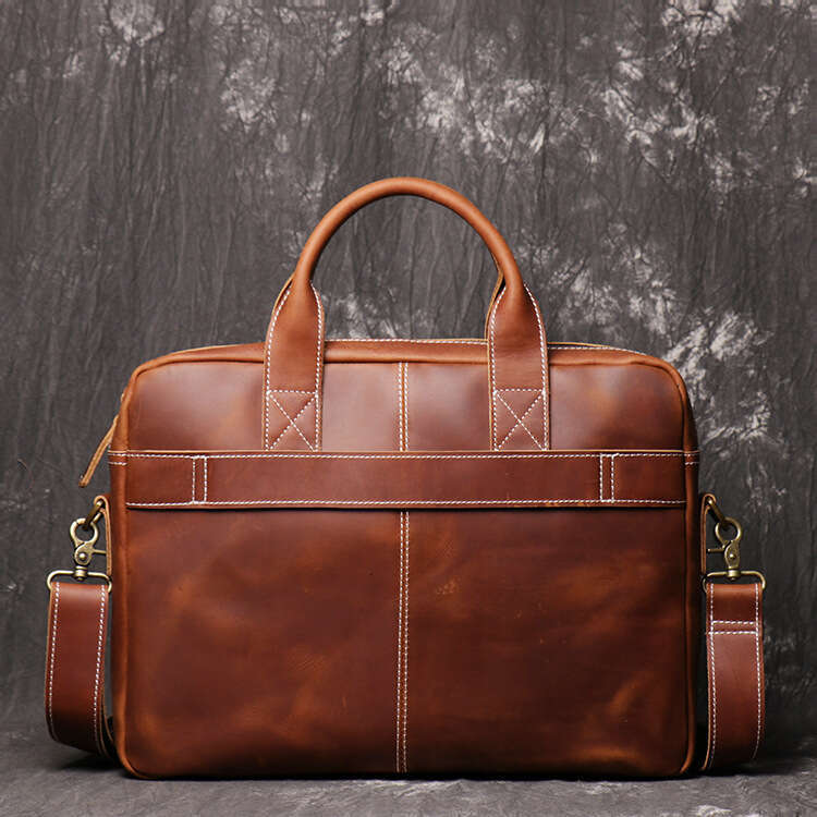 new genuine mens handbag crazy horse leather womens shoulder crossbody briefcase large capacity laptop bag