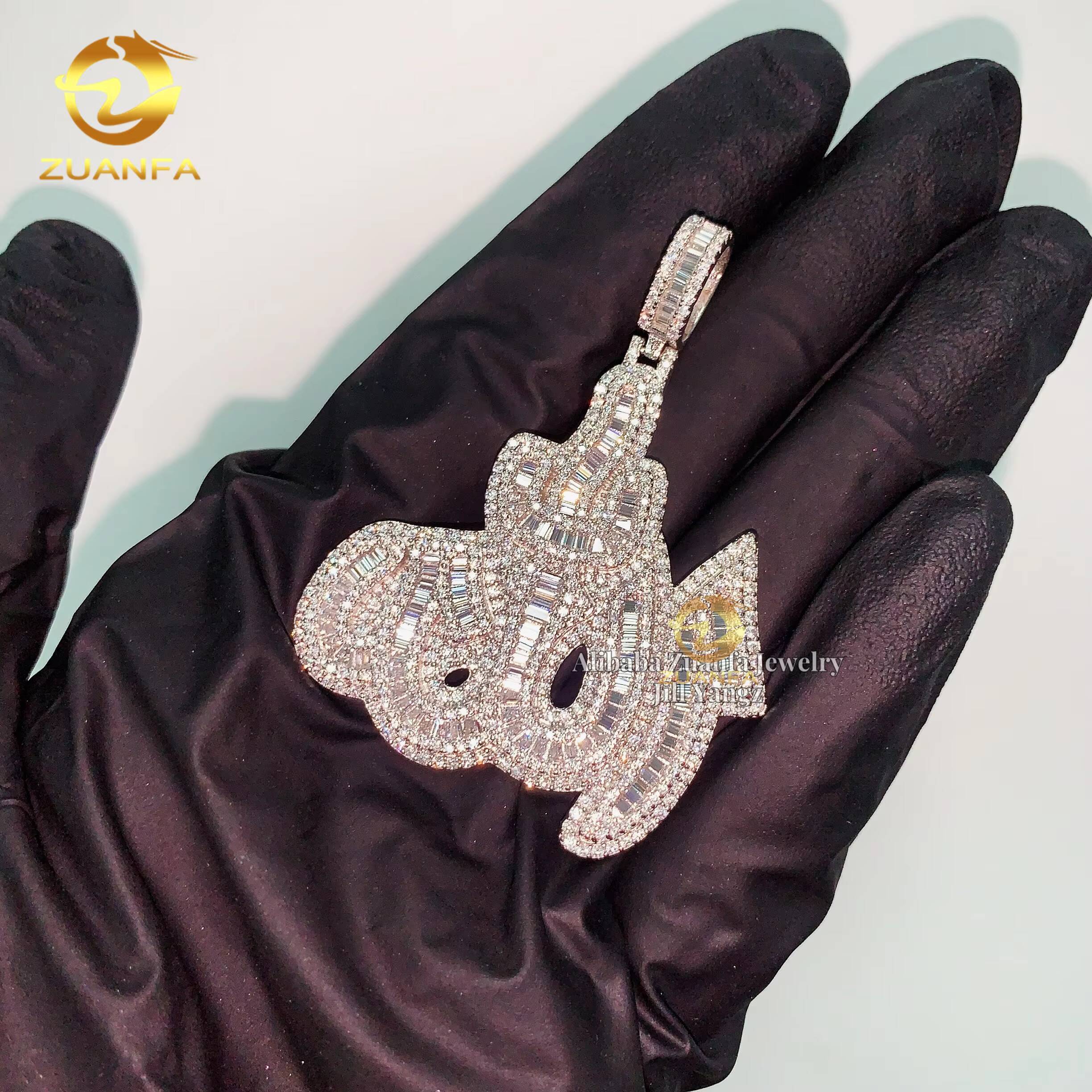 Religious Jewelry Protection Allah Pendant Moissanite Pendants Baguette Iced Out Jewelry Custom Moissanite Pendant