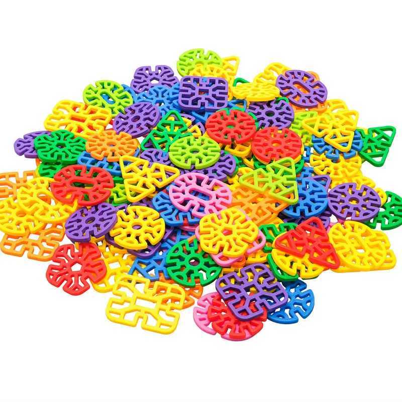 60PCS Geometric Snowflake Plastic Building Blocks Creative STEM Interlocking Toys For Kids Kindergarten Classroom Supplies C250916