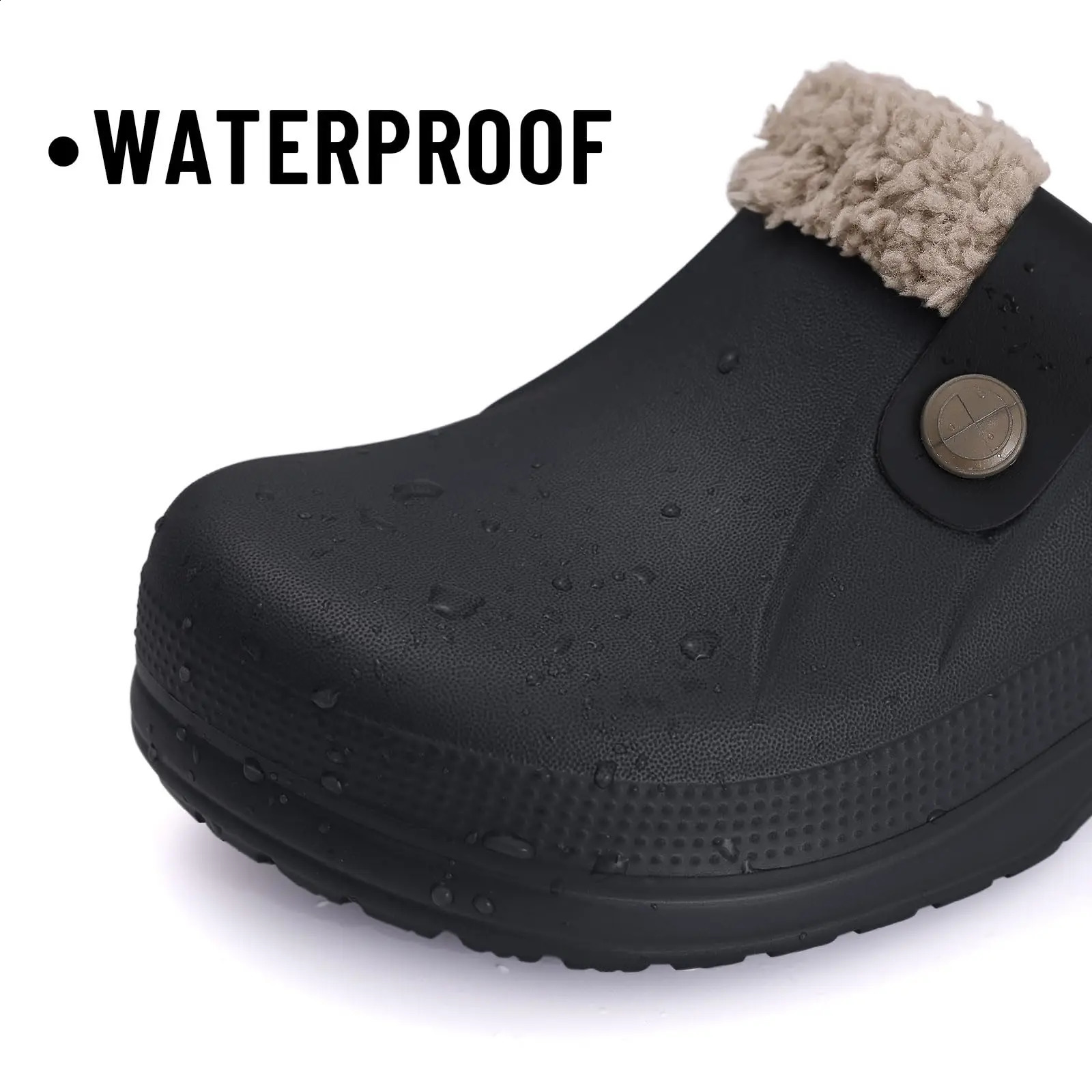 Kidmi Women Fur Clogs Slippers Fashion Fuzzy Men Garden Shoes Outdoor Waterproof House Shoes Winter Antiskid Work Men Shoes 250915