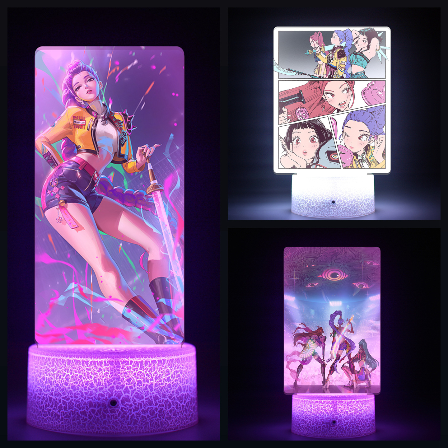 Kpop Demon Hunters Night Light Remote Controlled 16-Color Demon Hunters Figures gift Anime Decoration With Internal Print Collectible Item