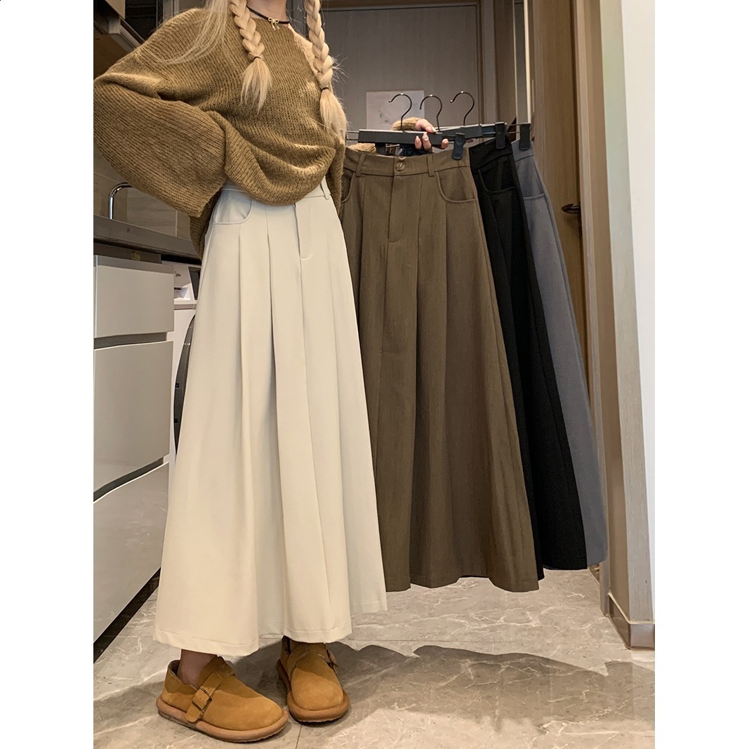 Plus Size PearShaped Body ALine Suit Skirt Women 2025 New Spring Skirt Fat MM Belly Covering Slimming Long Skirt