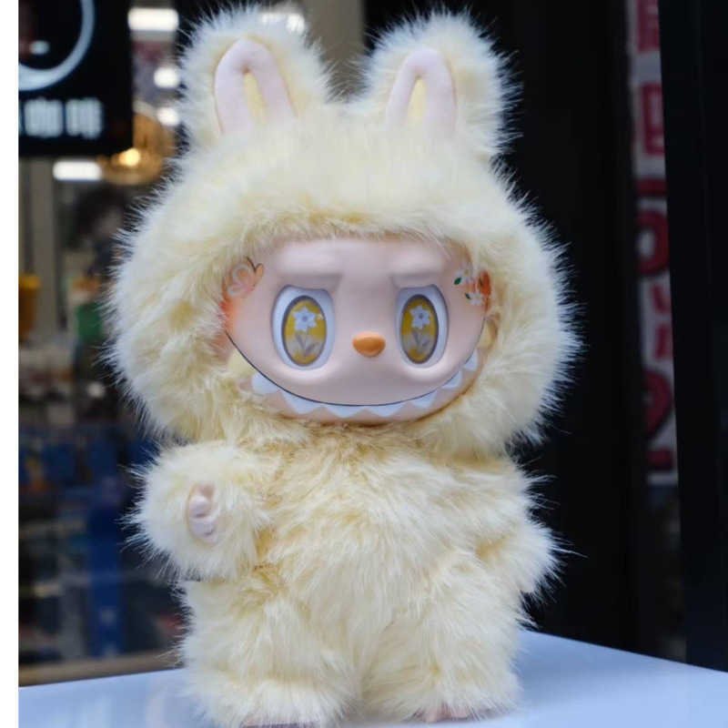 Big Angel Labubu 38CM on-hand leader blind box hand office doll first generation soft vinyl plush hanging ornament sweetheart L250916