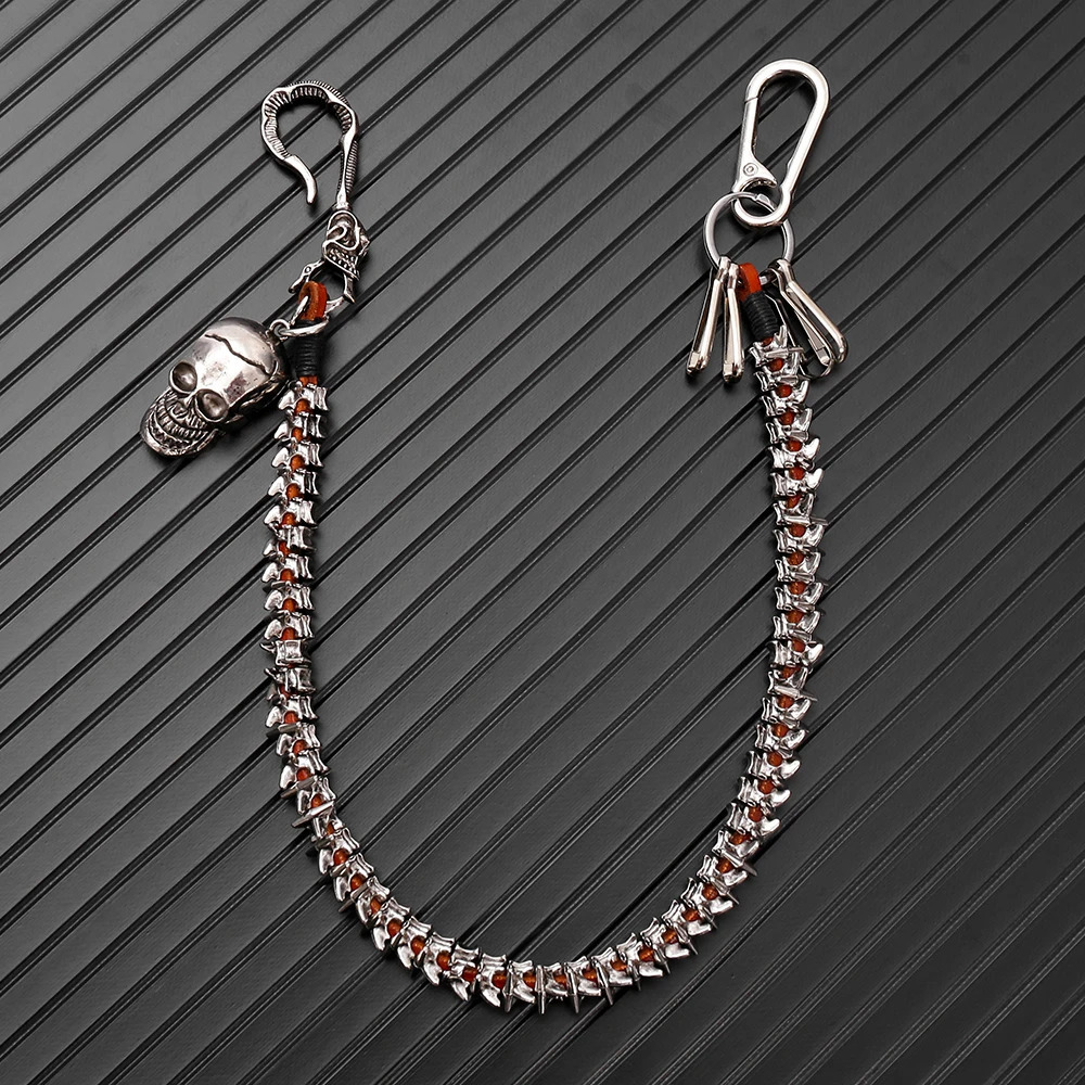 Personalized alloy keel pants chain hiphop motorcycle riding decoration wallet chain Halloween gift accessories 250915