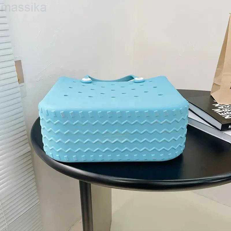 Beach Tote Bag Waterproof Pool Travel Storage Basket Extra Large EVA Rubber Women Shopping Handbag Sac Jelly Beach Tote Bag M250915