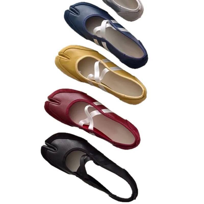 Black Sier Red Ballet Flats Trainers Women Split Toe Ballerina Tabi Walking Sneakers Woman Mary Jane Shoes Footwear Summer ddmypanda