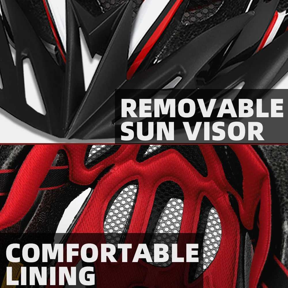VICTGOAL Bike Helmet LED Lights Visors for Men Women Breathable Ultralight Sport Cycling Helmet MTB Mountain Road Bicycle Helmet J250916