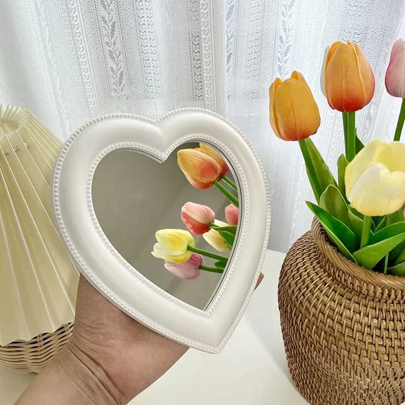 Heartshaped Mirror Bedroom Tabletop Makeup Mirror Home Dualpurpose Wallmounted Dressing Mirror Cute Heartshaped Pose Prop C250916