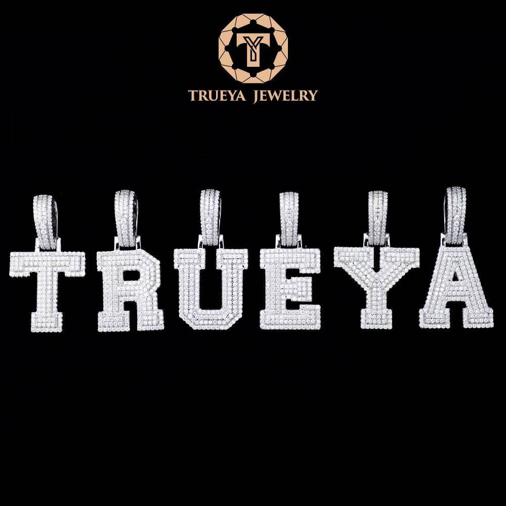 Letter Necklace S925 Sterling Silver Alphabet Necklaces Trendy Custom Name Necklace Personalized Pendant Moissanite Letters