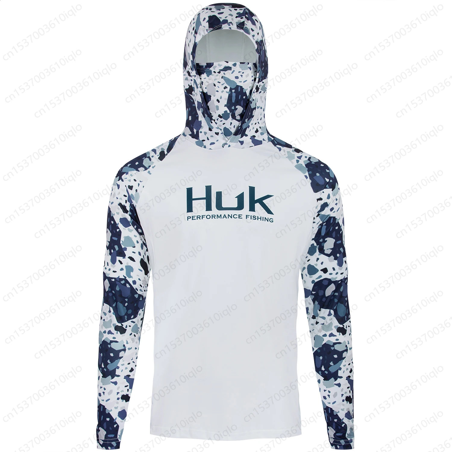 HUK Performance Fishing Shirts Mens Breathable Sun Uv Protection Hooded Mask Fishing Clothing Summer Long Sleeve Fishing Wear 250915