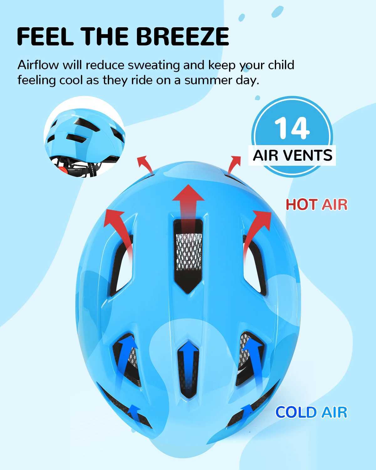 FUNWICT Kids Bicycle Helmet with Visor Breathable Kids Boys Girls Bike Helmet for Skating Scooter Cycling Safety Protective Gear J250916
