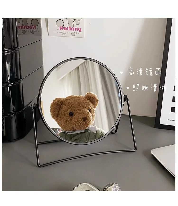 Nordic Ins Small Rotating Desktop Makeup Mirror for Girls Portable Vanity Mirror with Heart Design for Dormitory And Home C250916