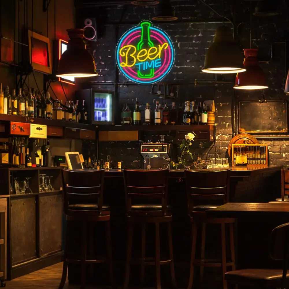 Bar Neon Sign Beer Led Sign for Wall Decor Beer Time LED Light for Home Bar Pub Night Club Man Cave Party Art Decor Gift Y250916