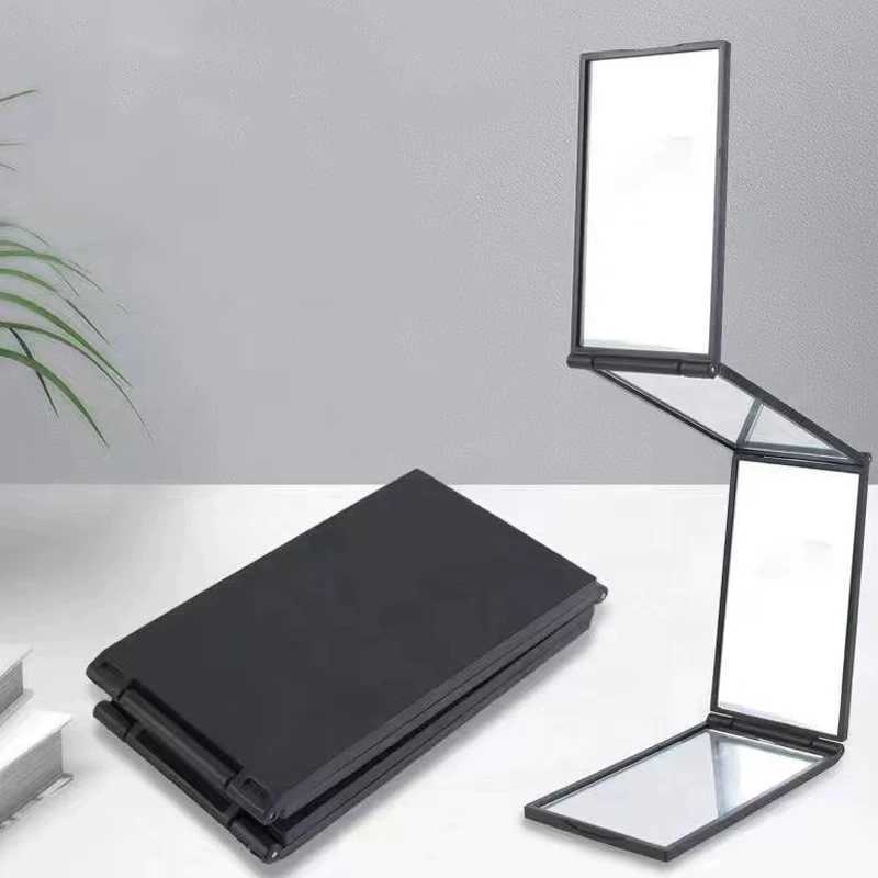 1pc Fourfold makeup mirror Multiangle handheld design suitable for selfcutting hair and allround daily beauty care C250916