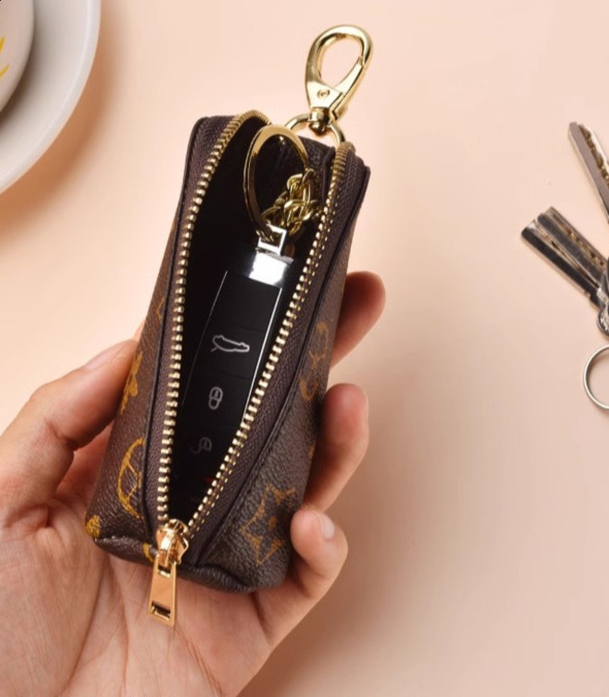 Vintage Printed Womens Key Bag Multifunctional Fashion Car Key Bag Remote Control Storage Bag Key Holder 250916